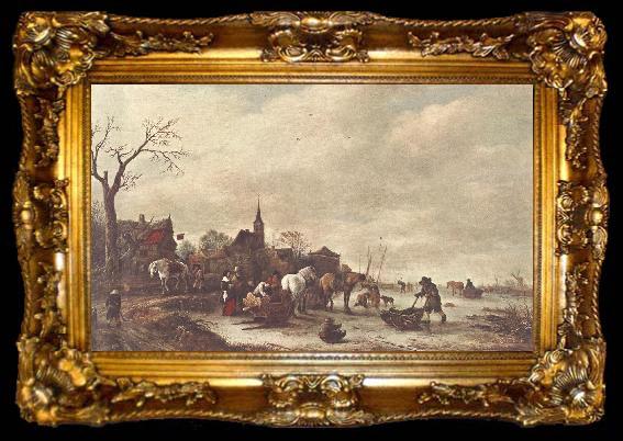 framed  OSTADE, Isaack van Winter Landscape sg, ta009-2